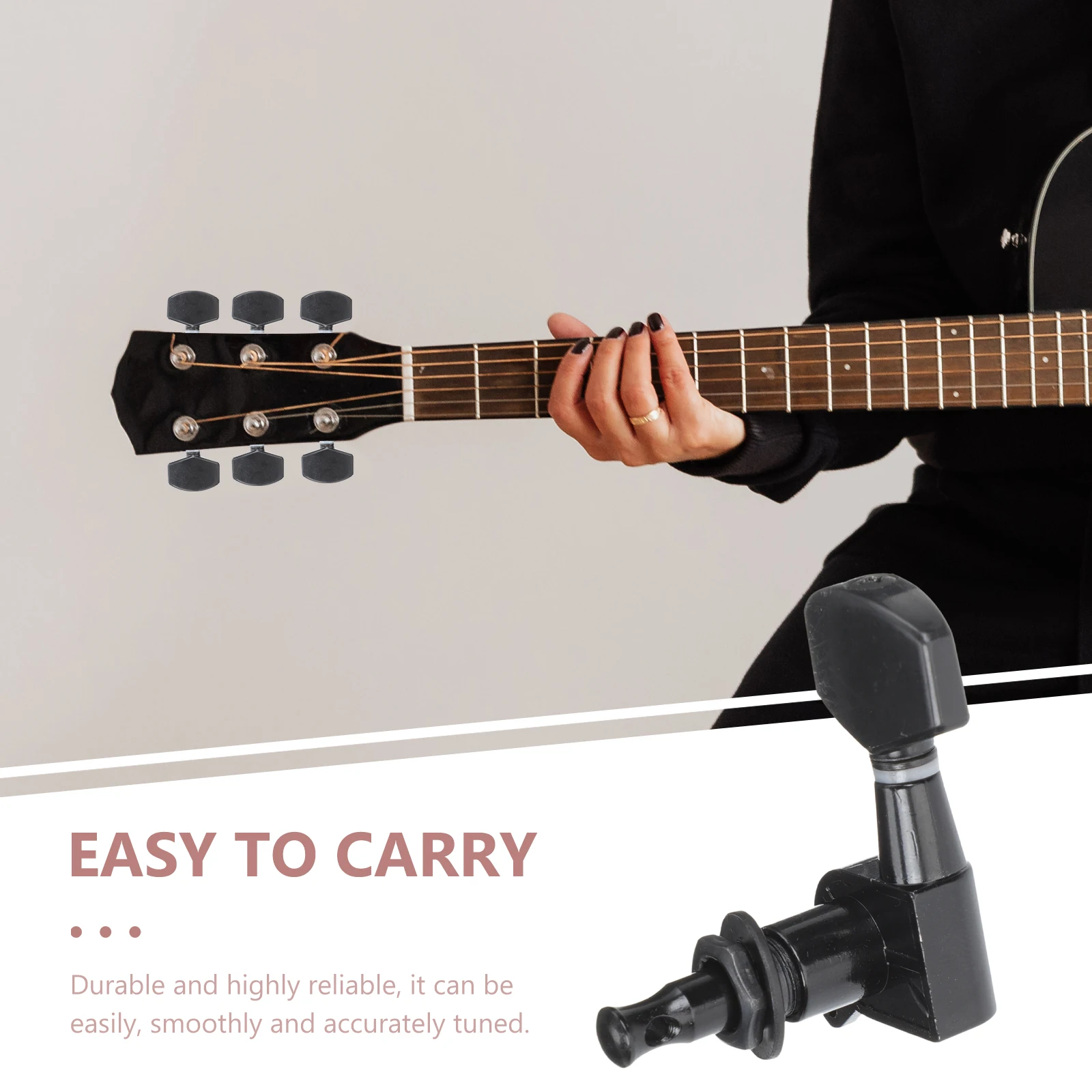 

6Pcs Guitar Replacement Pegs Durable Head Knobs Accessories Professional Guitar Tuning Pegs for Reliable Music Playing