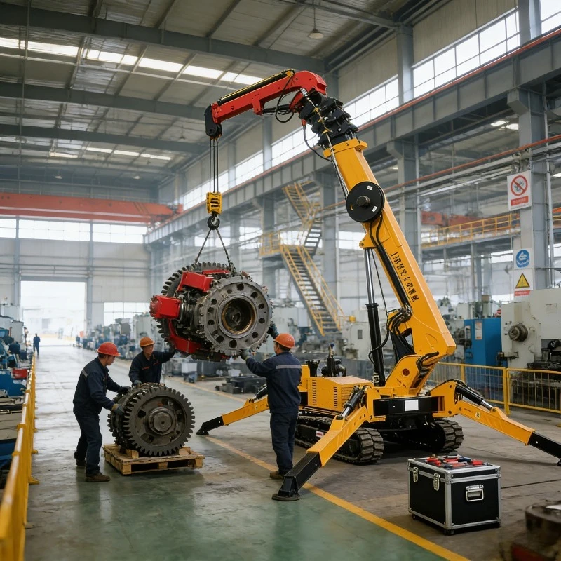 Professional YuGong Hydraulic Spider Crane Foldable Small Hoist Crane Electric/Diesel Powered Energy Saving Remote Monitoring