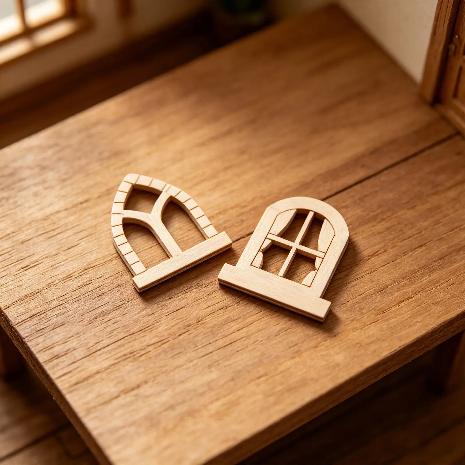 30Pcs Unfinished Wood Fairy Door Window Kit Natural Blank Wooden Garden Doors DIY Craft Supplies Fairy House Decorations