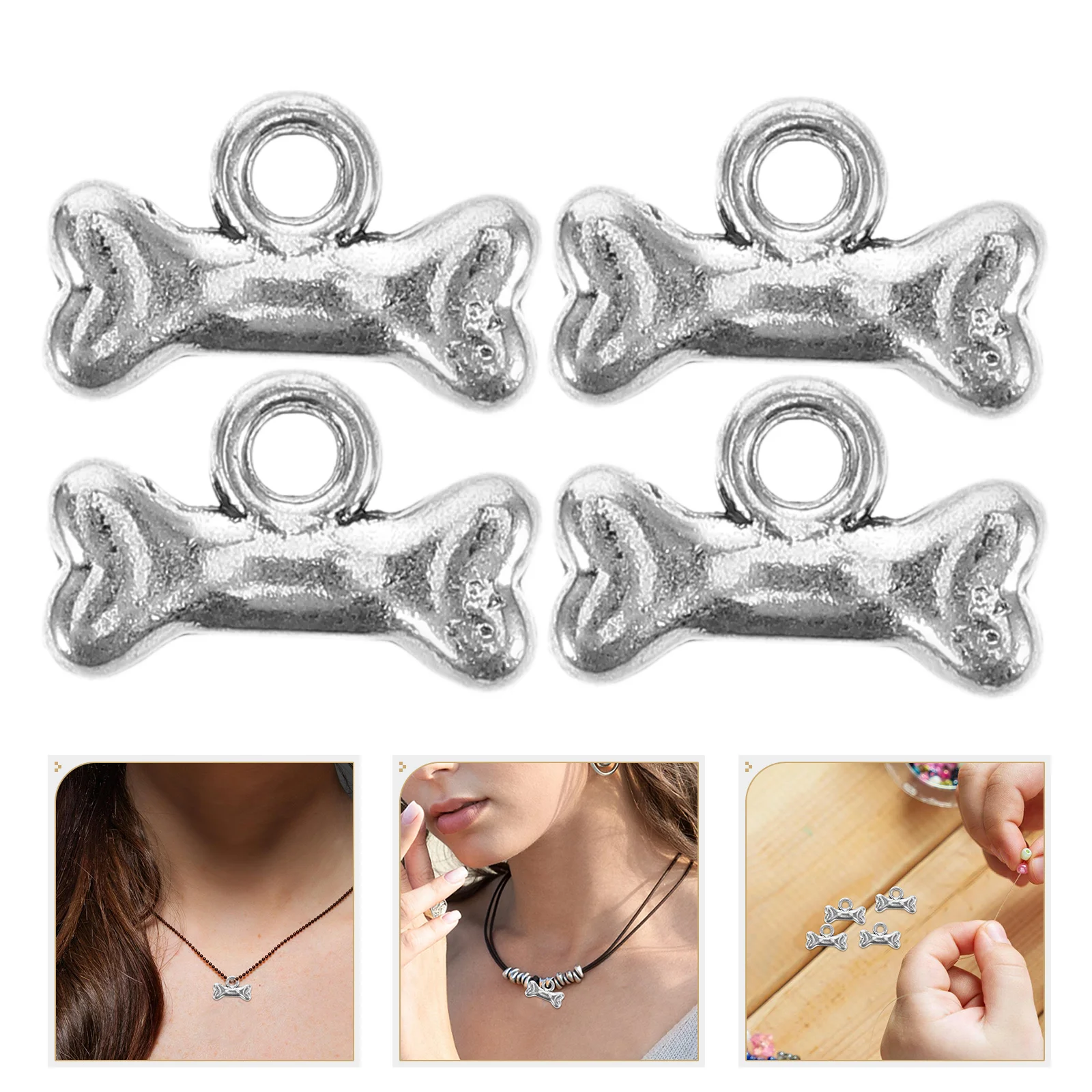 

40 Pcs Dog Bone Pendant Dachshund Charm Bracelet Making Beads Halloween Diy Metal Cat Charms for Jewelry