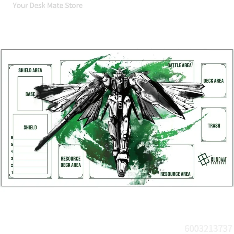 Anime Gundam The Witch From Mercury TCG Playmat Large Mousepad Rubber Non-Slip Trading Card Game Desk Mat with Game Zones for Ta