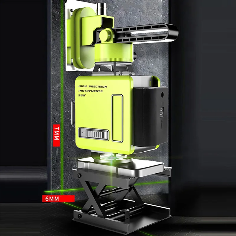 Livella laser verde 16 linee 4D Rotazione a 360° Laser remoto Autolivellamento Orizzontale Verticale Livello laser a linee incrociate Linee di fascio potenti Strumenti di costruzione per esterni