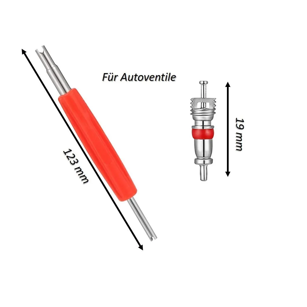 21 peças kit de ferramentas de núcleo de válvula de pneu removedor instalador para rodas de carro/bicicleta/motocicleta com chave