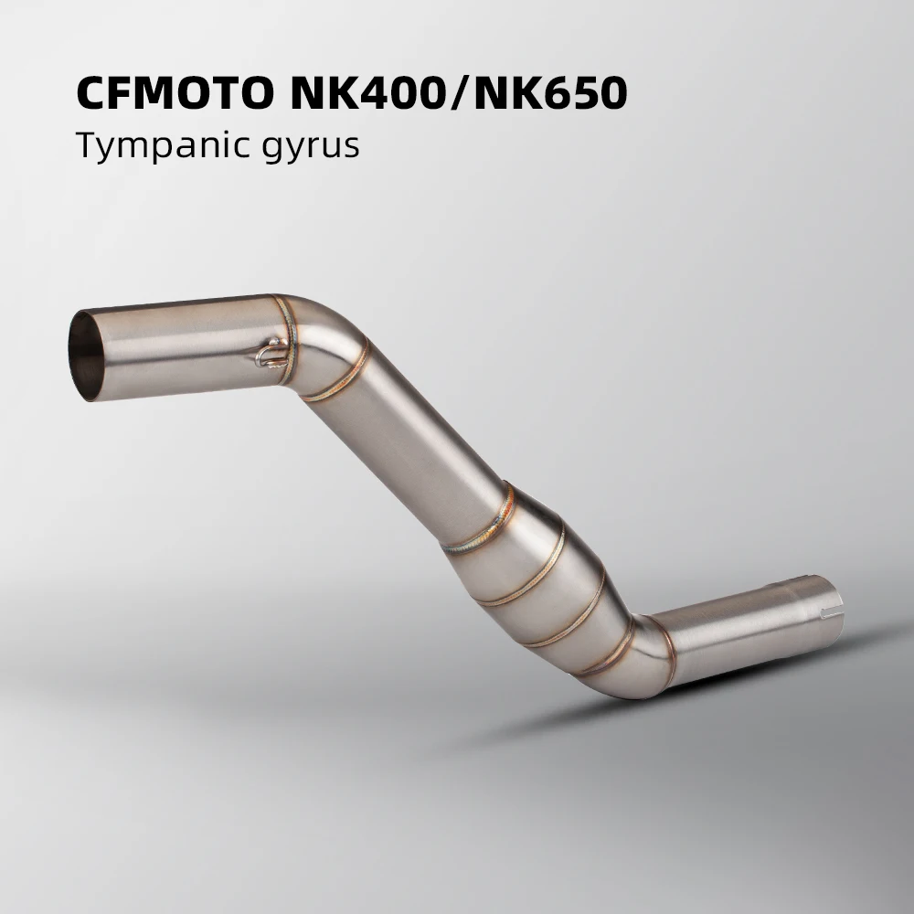 Elbow 51mm Motorcycle Slip On Middle Exhaust Link Pipe Adapter Connector For CFMOTO NK400 NK650 NK 650