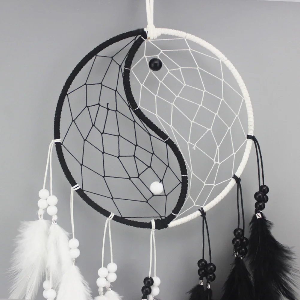 

Yin Yang Dream Catcher Handmade Wall Hanging Decor For Bedroom Living Room Car Boho Home Party Decoration
