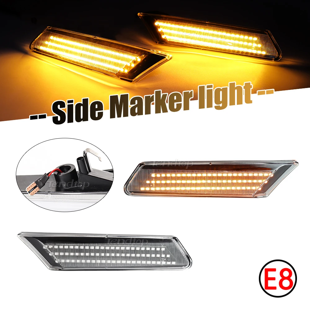 

Amber Led Dynamic Side Marker Turn Signal Light Sequential Blinker Light For Porsche 997/911 Carrera GT2 GT3 Boxster Cayman 987