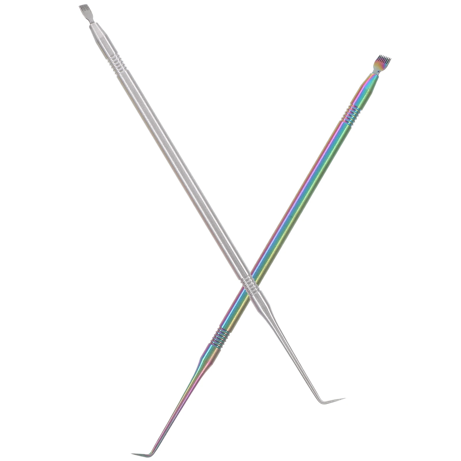 

2 pcs Stainless Steel Eyelash Lifting Rods Colored Silver Tools Metal Separator Comb for Extensions Kit