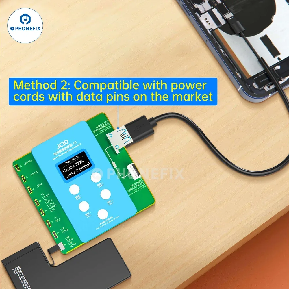 JCID Q1 Battery Performance Tester para iPhone, Suporte Modificar Saúde, Sob 17.4 Sistema, iPhone 11, 12, 13, 14, 15 Pro Max
