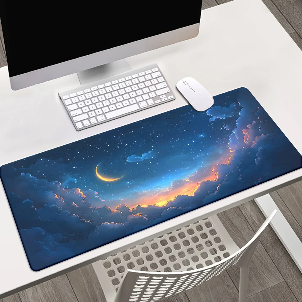 universe Moon and stars Starry Sky Mouse Pad Large PC Office Game Table Mat XXL Rubber Anti-slip Keyboard Mats Long Desk Pads
