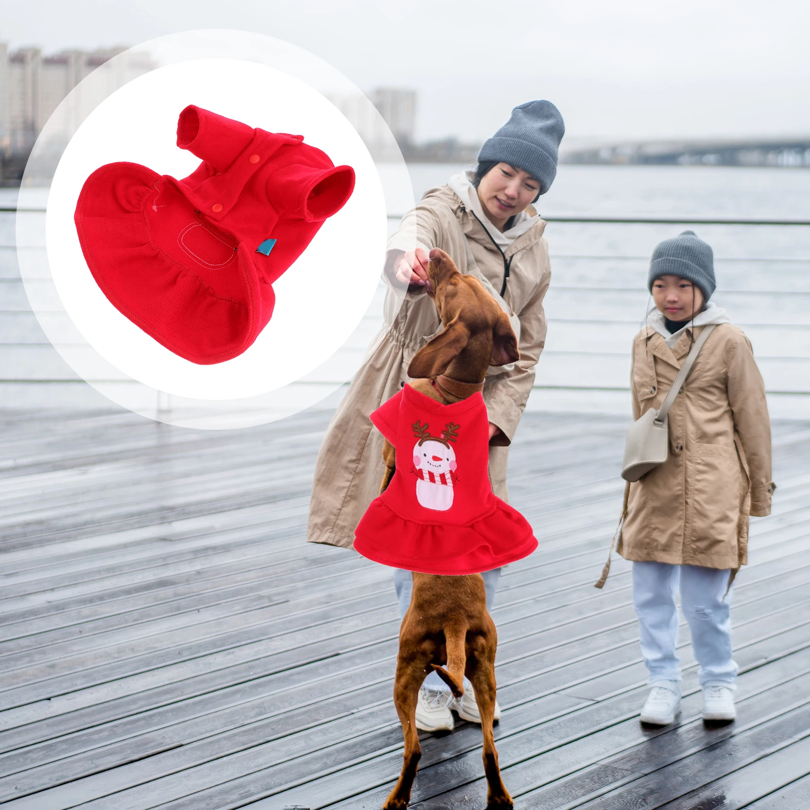 

Adorable Snowman Dog Skirt Pet Clothes Puppy Dress Pet Supplies Bright Durable Comfortable For Outdoor Walking Jogging Xs Red