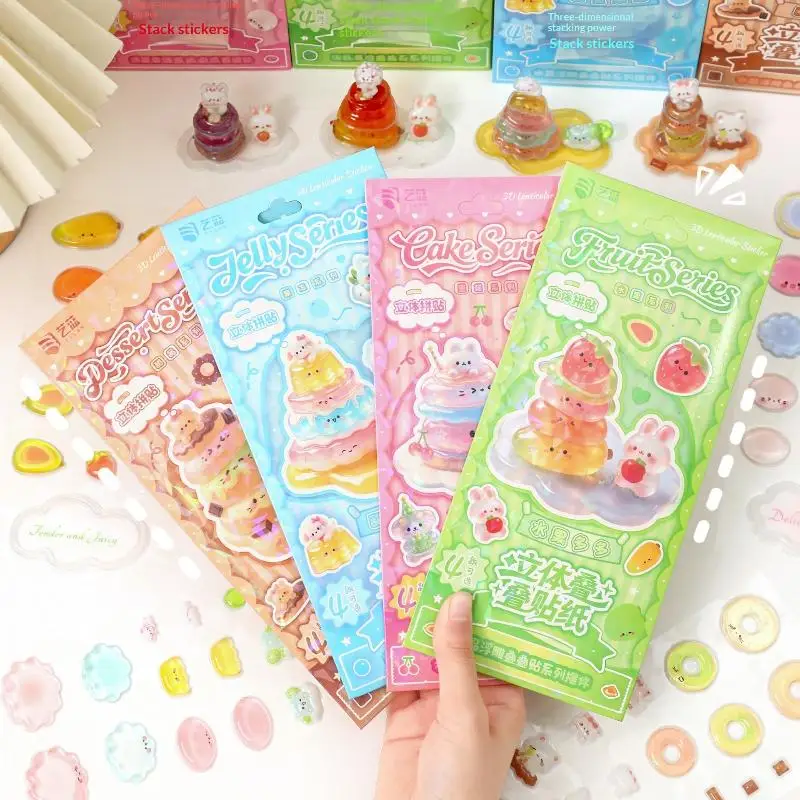 3D Stacked Crystal Cute Animal Stickers For Girls Boys Classroom Prizes Handmade DIY Creative Gift Party Favors