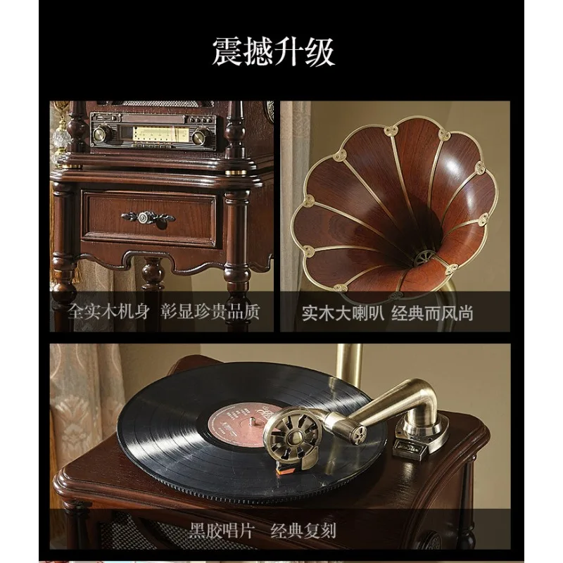 

Vintage French European Style Gramophone Vinyl Record Player Bluetooth Speaker Home Living Room Decor Ornament Old Turntable