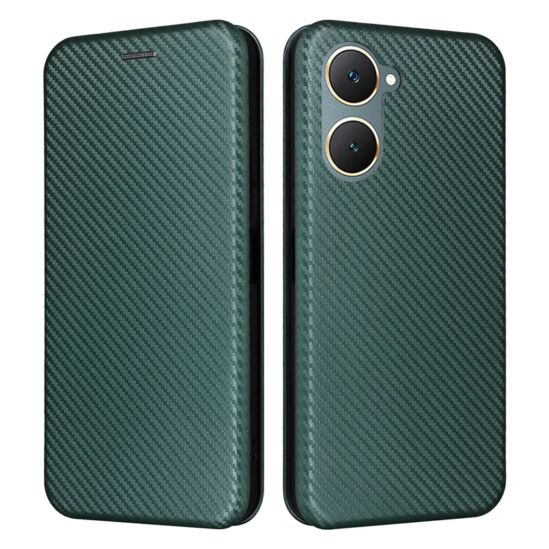 For Vivo Y03 4G Advanced non-slip Carbon Fiber magnetic Wallet Case for Vivo Y 03 Y03 4G Phone Case