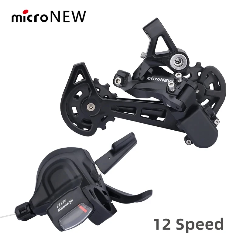 microNEW Mountain Bike 1x12 Speed Shifter w/Shift Cable 12S Aluminum Plus PA Nylon Rear Derailleur for MTB 12V Derailleur