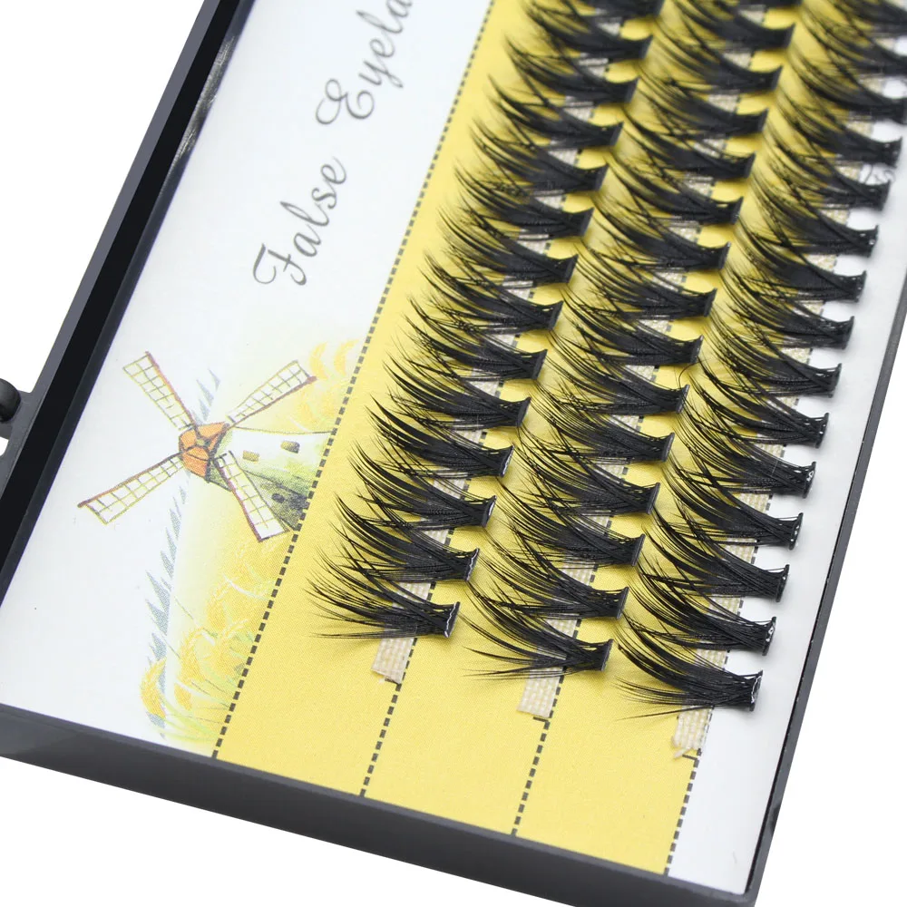 60 Bundles Thick Mink Eyelash Extension Natural 3D Russian Volume Faux Eyelashes Individual 20D Cluster Lashes Makeup Cilia