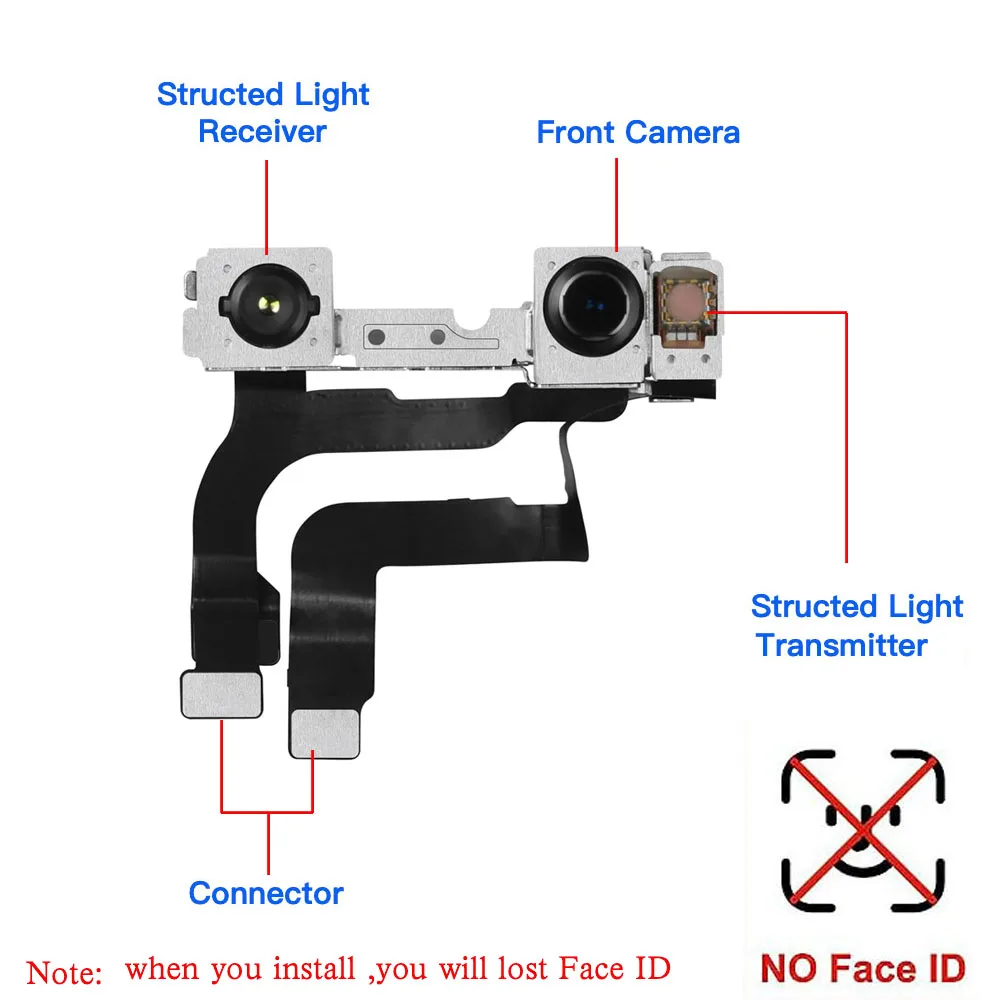 Front Camera  For iPhone X XR Xs Max Face Camera With Proximity Sensor Flex No Face ID Phone Parts Replacement image 2