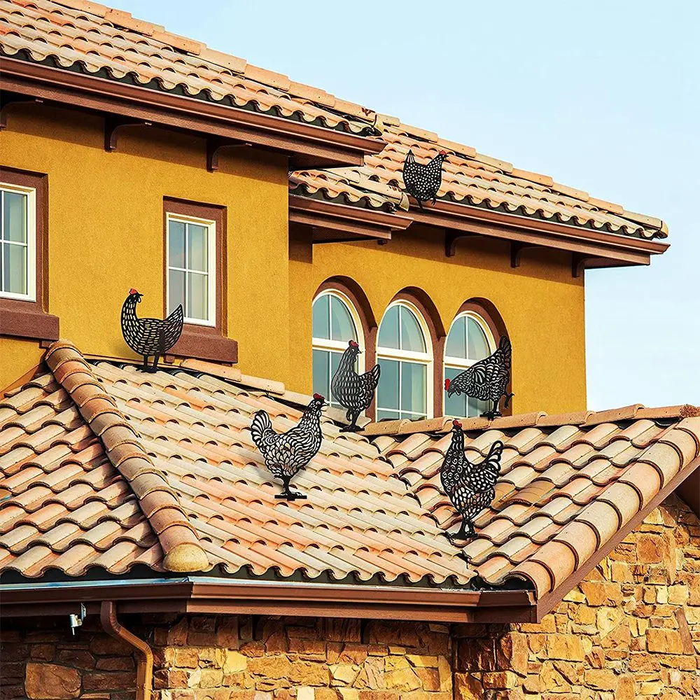 6 قطع من ديكورات حديقة ساحة الدجاج تمثال أكريليك ديكور مجوف على شكل حيوان للمنزل في الفناء الخلفي #1