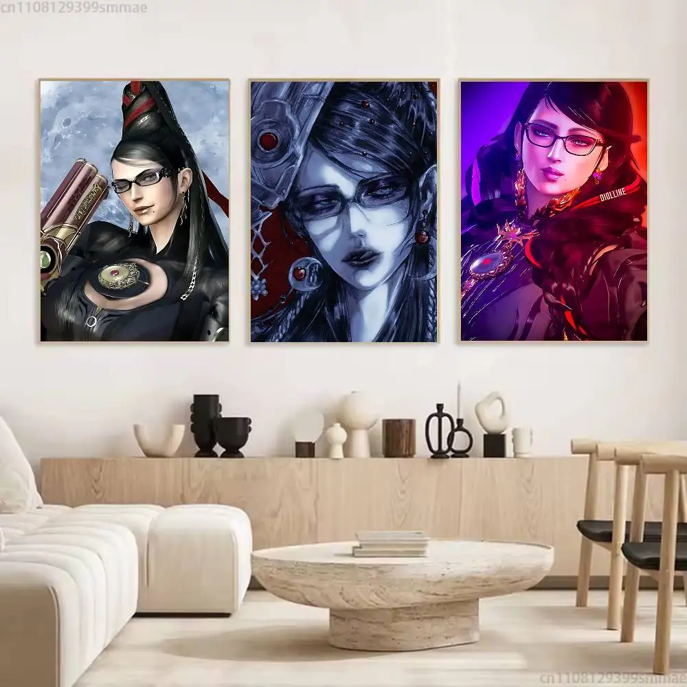 Game B-Bayonetta Custom Classic Wall Art, Canvas Print Poster, Suitable for Home, Living Room, Room Decoration Painting