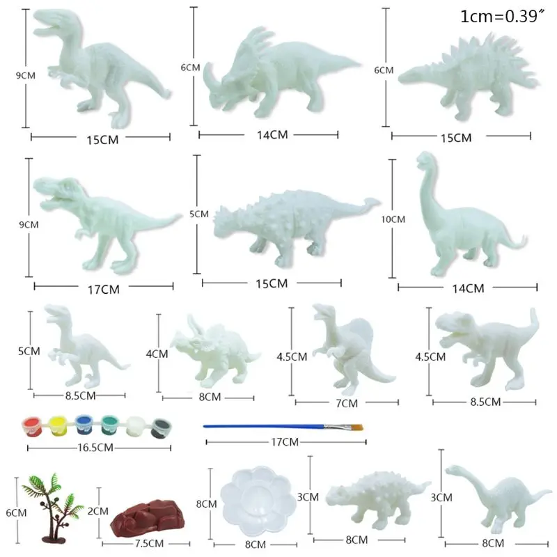 64 шт./компл. DIY граффити динозавр белый модель динозавра 3D роспись ручная раскраска тираннозавр детские развивающие игрушки