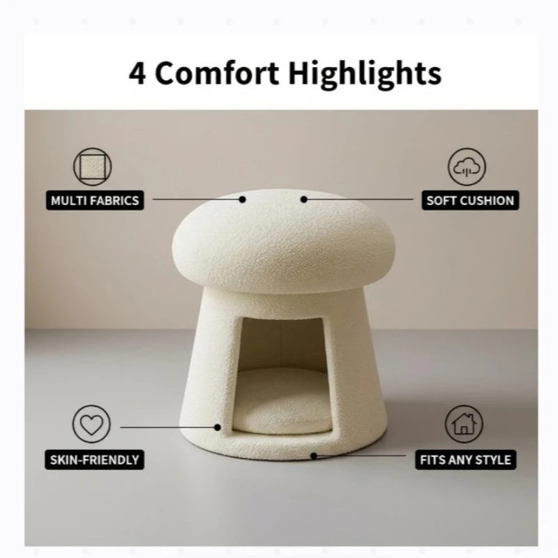 Solid Wood Entryway Shoe Bench Living Room Foot Bath Stool Household Cat Bed Shoe Changing Stool