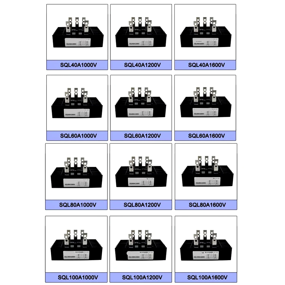 Módulo rectificador de puente trifásico, dispositivo de 1200V, 1000V, SQL80A1000V, SQL150A1600V, SQL40A, SQL60A, SQL80A, SQL100A, 150A, 1200V,