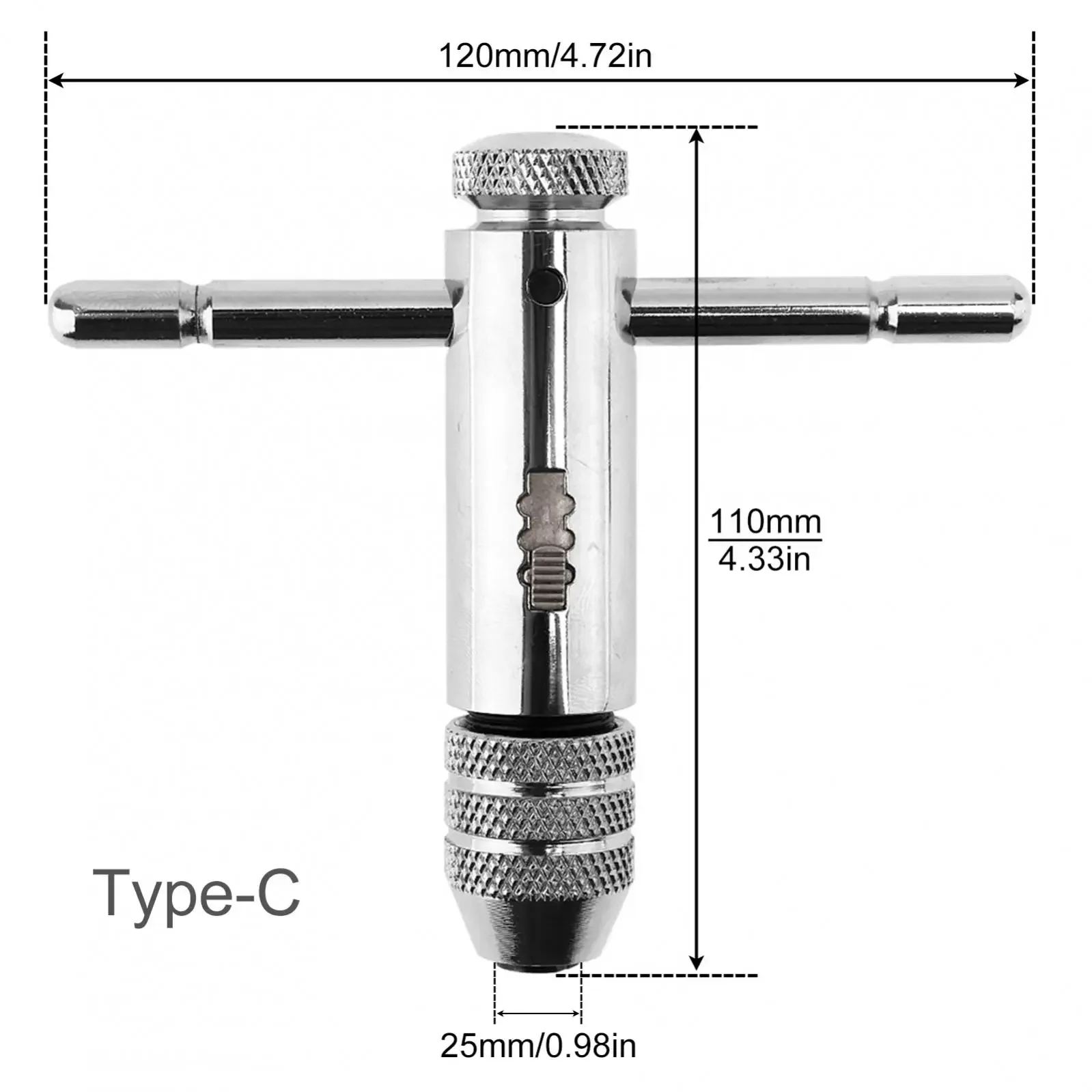 Imagem -05 - Ratchet Tap Wrench com Rosca Máquina Metric Plug Tap e Die Grupo Ferramentas Oficina Mecânica M3-m8 M5-m12 Ajustável