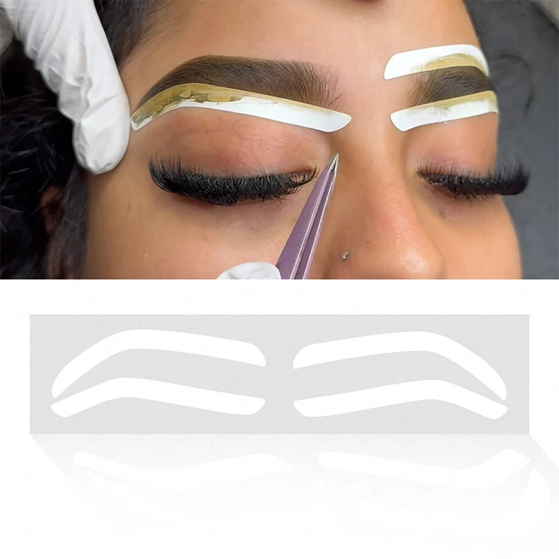 10/12 Pairs Disposable Eyebrow Design Stencil Eyebrow Tint Airbrush Auxiliary Sticker For Brows Shaping With Eyebrows Option