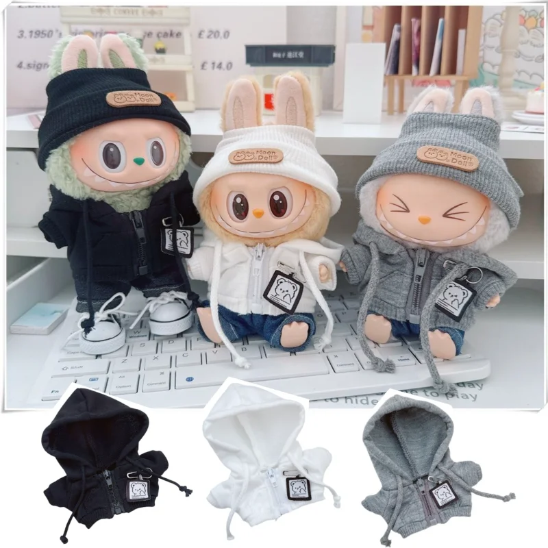 

for labubu17Cm labubu baby clothes 10cm cotton doll lulu pig baby three years old self-deprecating bear casual coat doll clothes