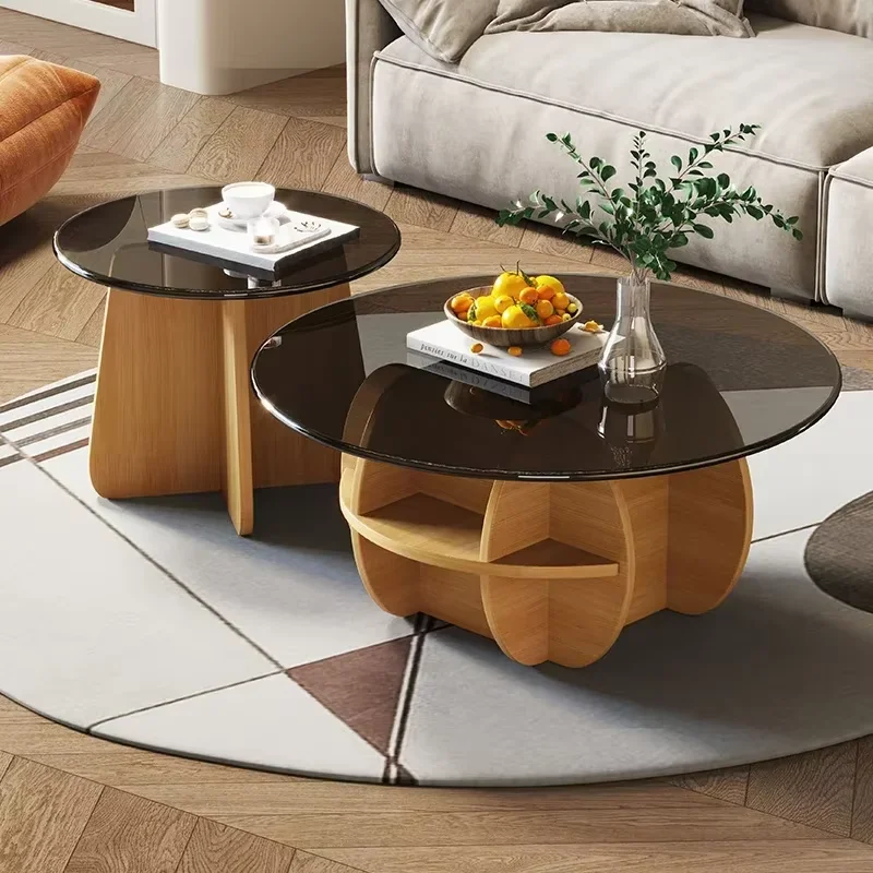 Nordic Black Design Coffee Table Simple Living Room Modern Small Coffee Table Wood Glass Mesas De Centro Para Sala Furniture