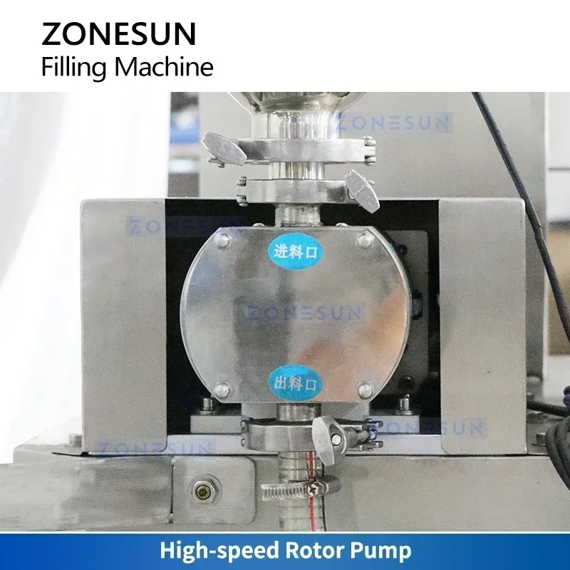 ZONESUN Automatic Liquid Filling Machine Thick Paste Filler Sauce Packaging Equipment Rotor Pump ZS-VTRP1D