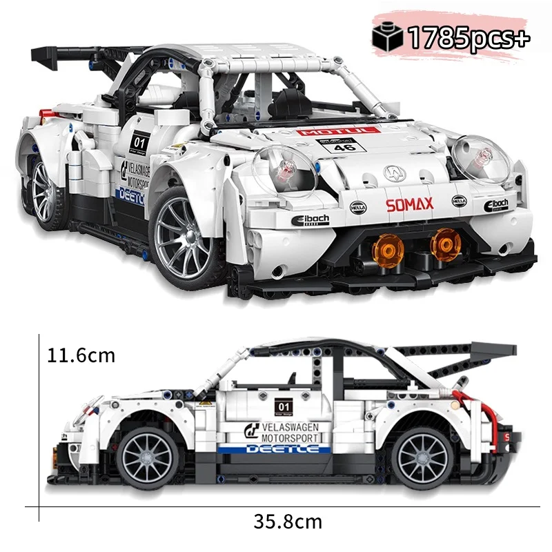 

1785pcs Technical White Supercar Building Blocks Kit MOC Assemble Model Ideal Birthday Gift for Car Enthusiasts For Kids Adult