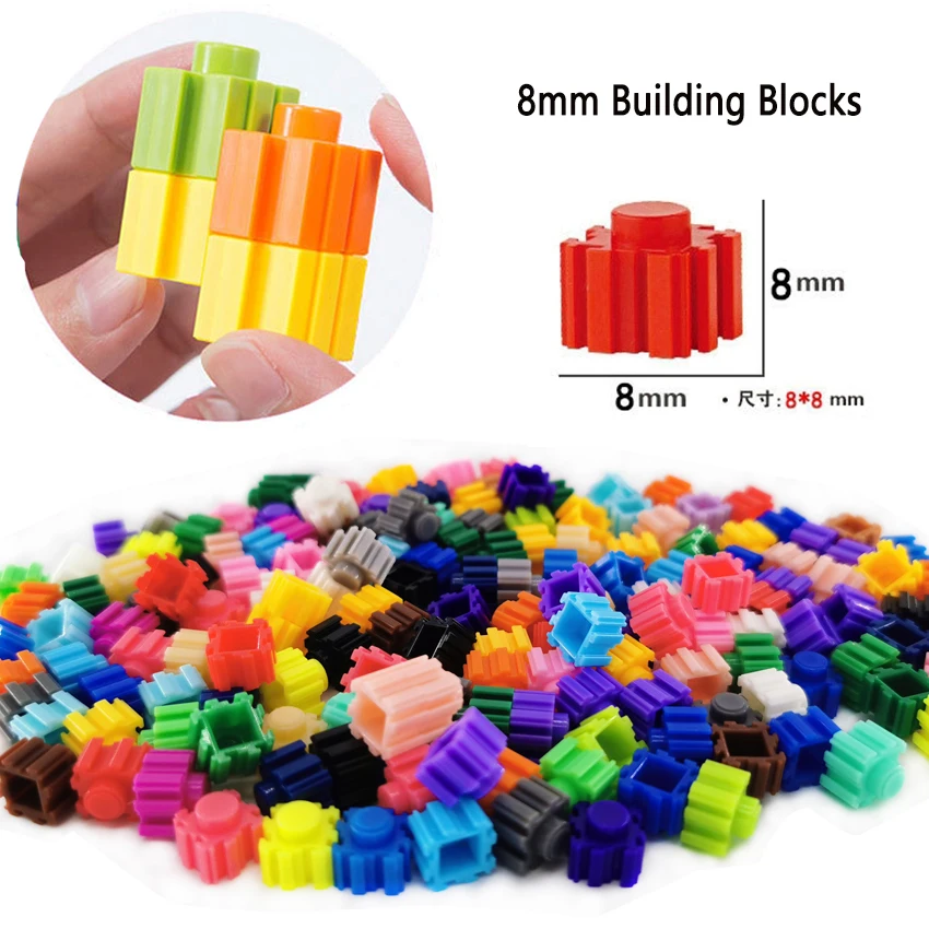 Pinuocao 100pcs 8*8mm Pixel Art Puzzle Micro Diamond Building Blocks DIY 3D Small Brick Toy for Children Educational Kids