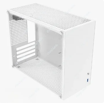 C2P All Aluminum White ATX Mini Desktop PC Case Side Transparent Panel Air Cooling Cabinet Support Graphics Card Installation