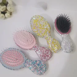 Luxury Mini Airbag Comb Sparkling Rhinestone Portable Travel Massage Hair Comb Girl Hairdressing Styling Beauty Tool