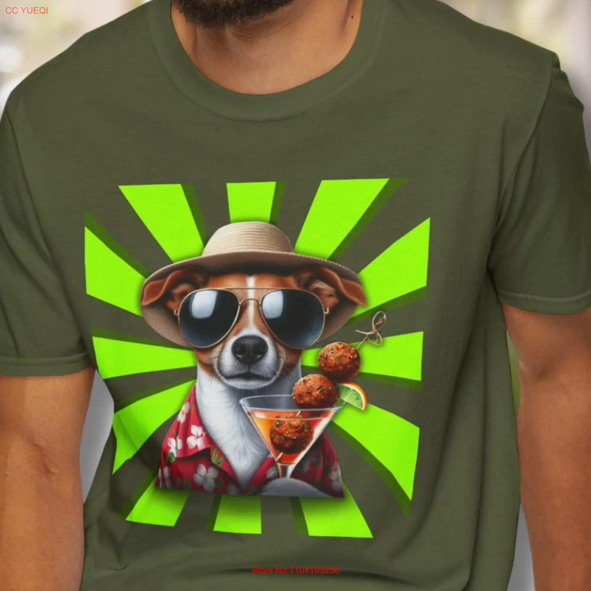 Meatball Martini T shirt Eco friendly Jack Russell Cool Dog Funny Cocktail Bar Crew Collar Top Party Animal Soft