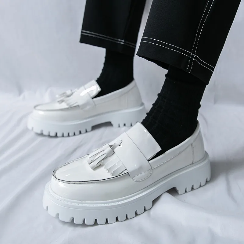 

High End Men Leather Shoes Fashion Business Casual Shoes English Designer Loafers for Man Luxury Wedding Shoes Zapatos De Hombre