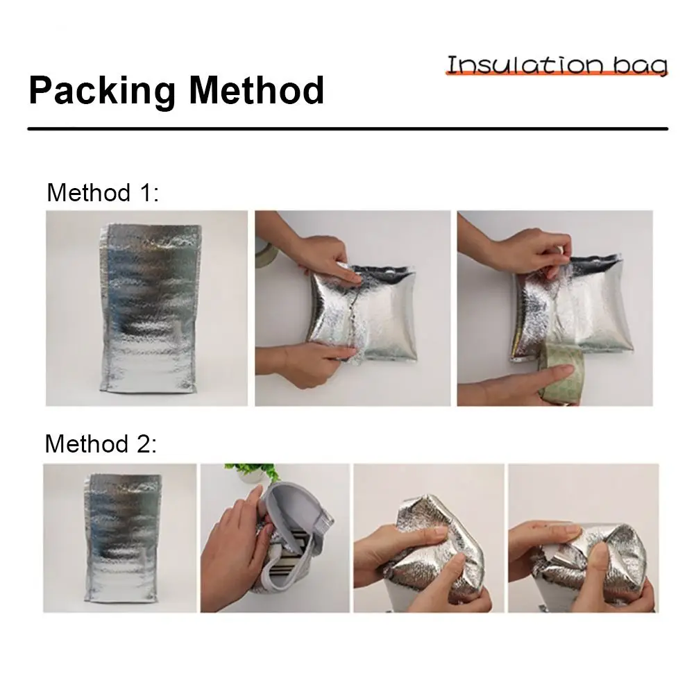 5Pcs Folding Ice Cold Warm Aluminum Foil Bag Food Thermal Packing Insulation Bag 3mm Delivery Carrier Cooler Bag Drink Storage