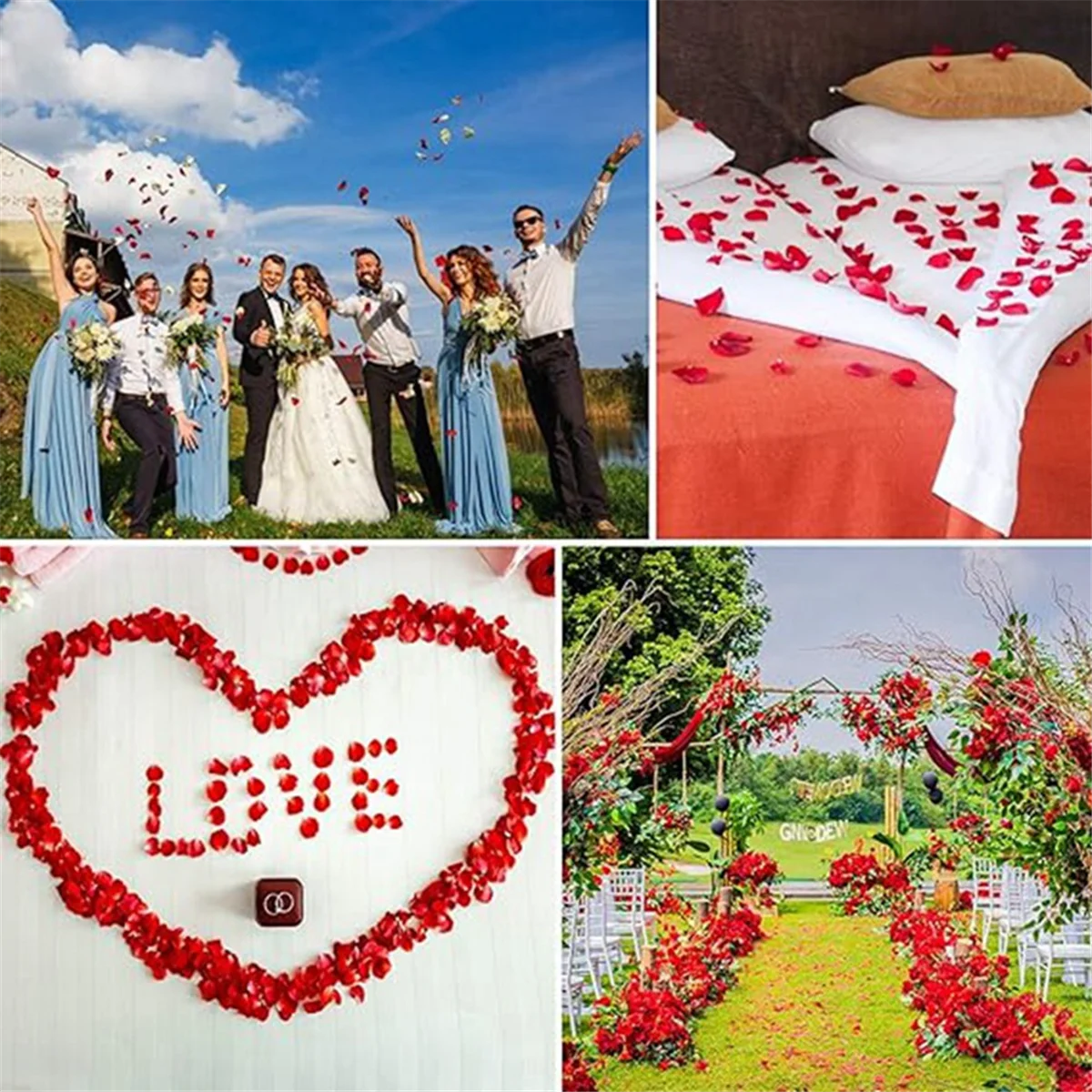 

New 3000PCS Rose Petals,Fake Flower,Rose Petals for Bed & Valentines Decorations,Marry Me Decorations,Artificial Rose Petals