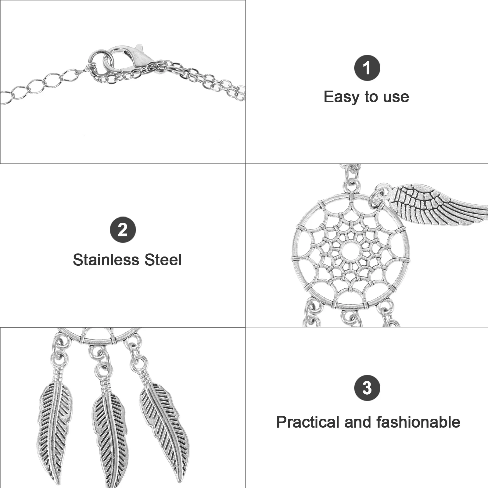 

Wing Dreamcatcher Necklace Glossy Non Fading Lightweight for Special Soiree Prom Party Engagement Jewelry