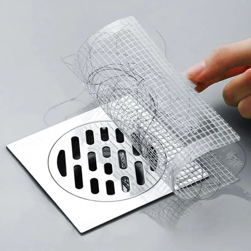 Disposable Floor Drain Stickers Mesh Hair Catcher Stopper Bathroom Shower Floor Drains Covers Anti-blocking Filter Sink Strainer