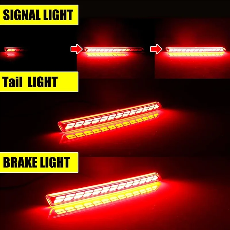 ABOK-بدوره مصباح إشارة الضباب مصباح الفرامل ضوء LED المصد الخلفي عاكس لتويوتا سيينا 2021 2022 2023 متتابعة #2