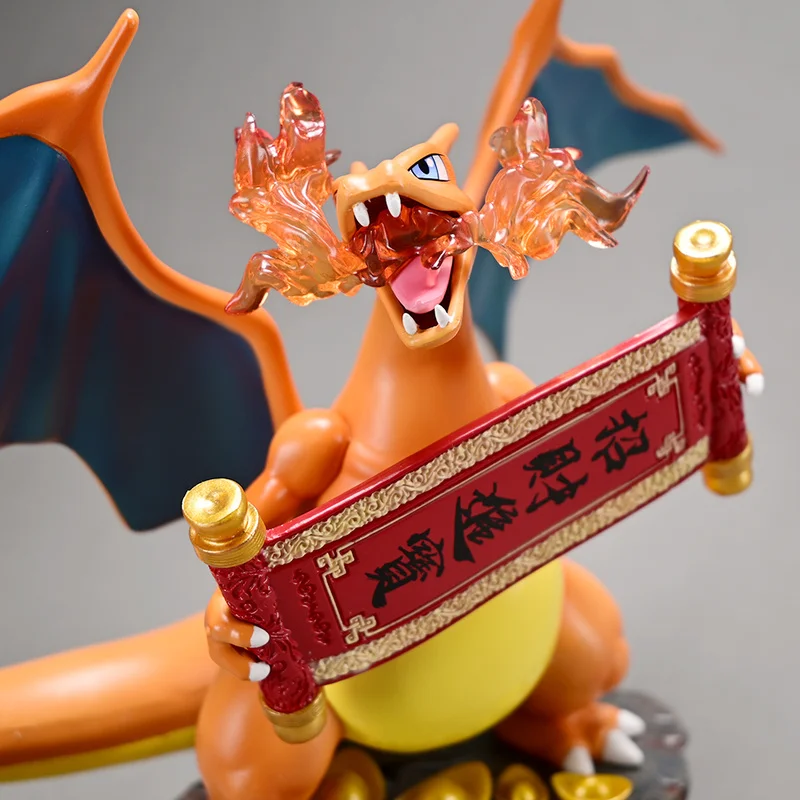 23cm Pokemon Lucky Charizard Action Figures Doll Model Ornaments Home Decorations Children'S Toys Christmas New Year Toys Gifts