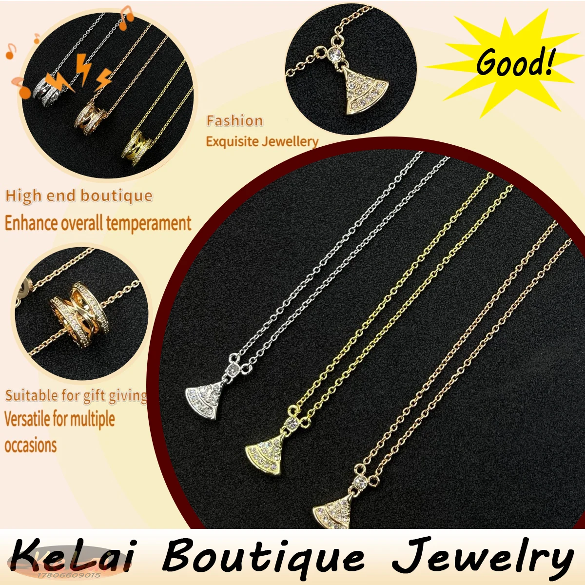 

2025 New Fashionable, Elegant, Light Luxury Ins Style Diamond Set Couple Versatile Small Pendant Suitable for Gift Giving