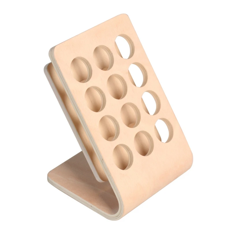

12 Holes 15ml Wooden Essential Oil Bottle Display Stand for Nail Polish Dropship
