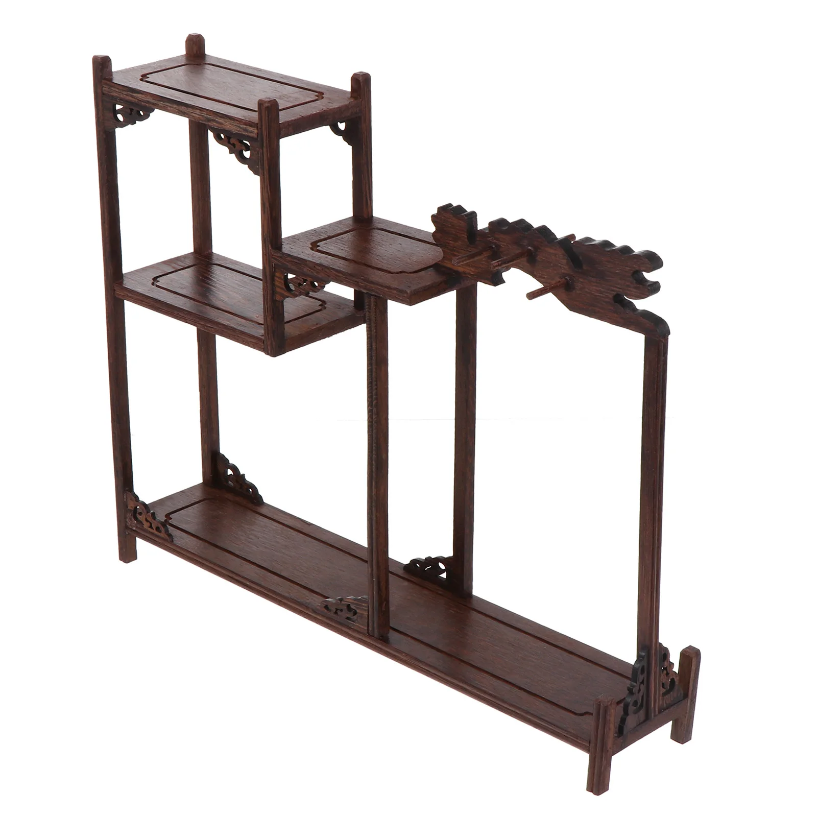 

Wooden Display Shelf Vintage Storage Rack Desktop Curio Stand Home Decor Organizer Bathroom Tiered Riser Rock Restroom