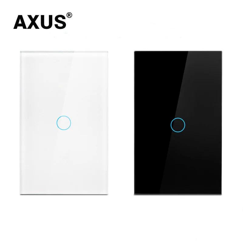 AXUS Touch Switch Wall Light Switch Luxury Crystal Tempered Glass EU US Standard Panel AC110-250V  1/2/3 Gang LED Button Switch