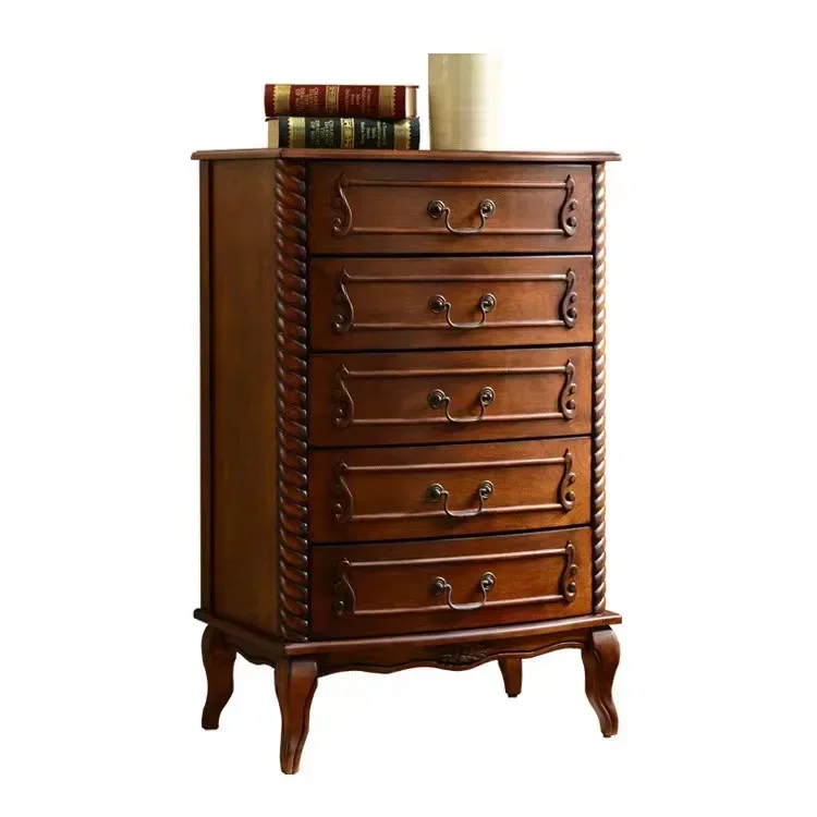 American furniture factory American solid wood chest bedroom locker Solid wood storage cabinet retro solid wood bucket cabinet