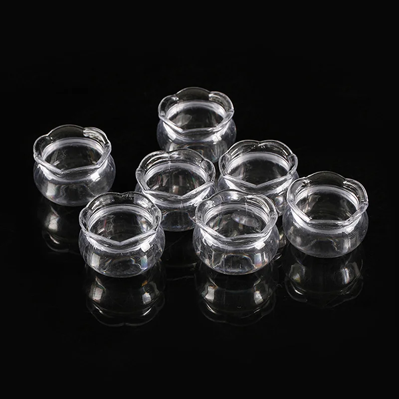 Mini jarrón de encaje transparente de plástico simulado, modelo de casa de juguete, mini muebles, accesorios decorativos