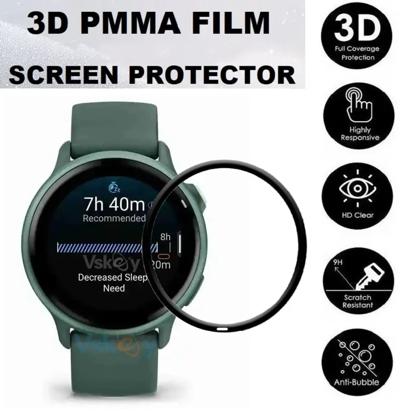 3PCS 3D Curved Edge Screen Protector for Garmin Vivoactive 6 Smart Watch Full Coverage Anti-Scratch Soft Protective Film