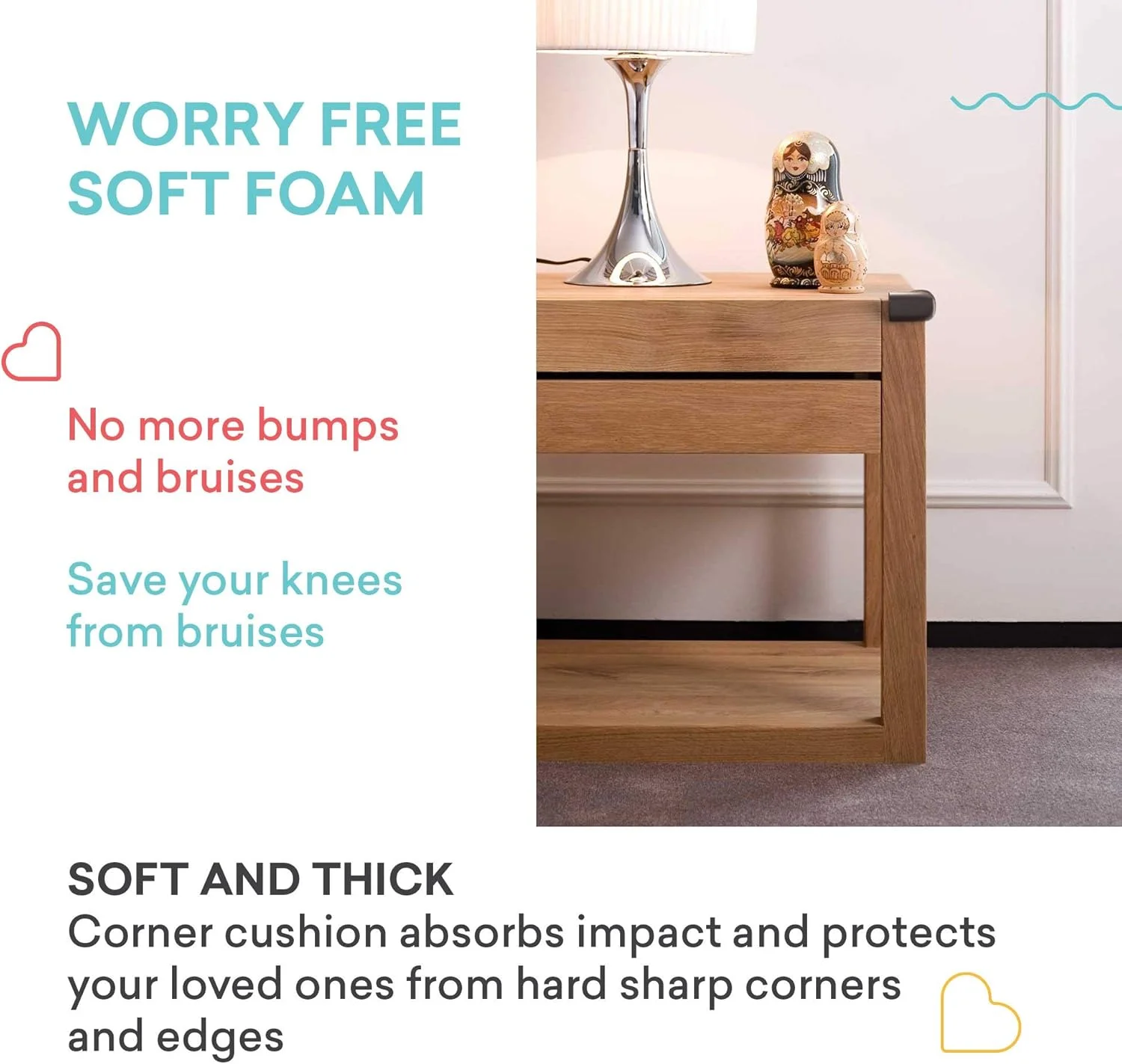 4 قطع من واقيات الزوايا الناعمة المقاومة للأطفال - واقي زوايا الطاولة المطبق مسبقًا لمصد أثاث سلامة الأطفال وحافة حادة 2027